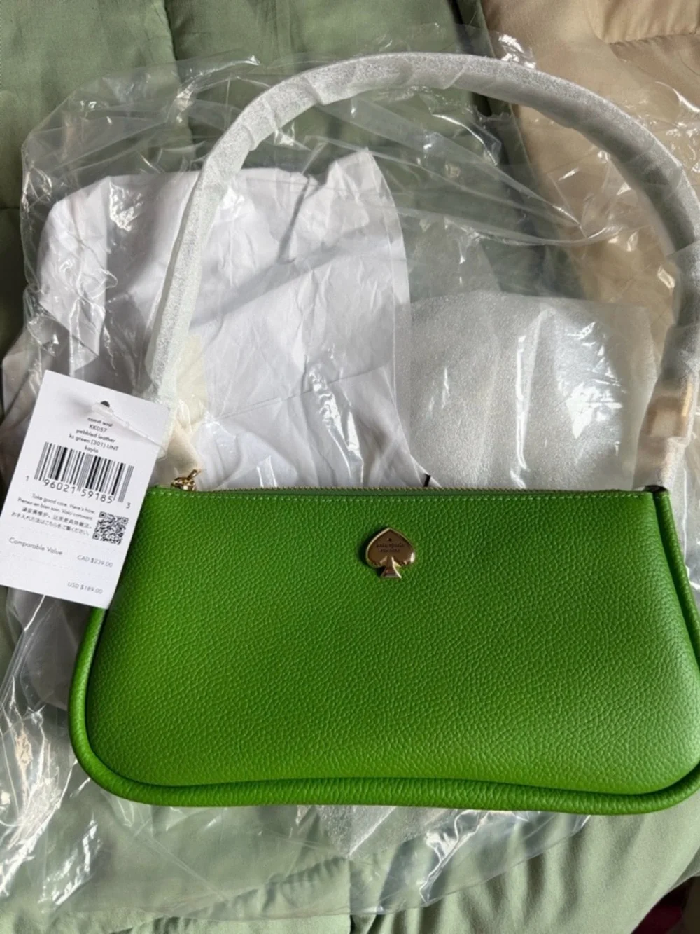 kate spade Green Leather Wristlet Bag